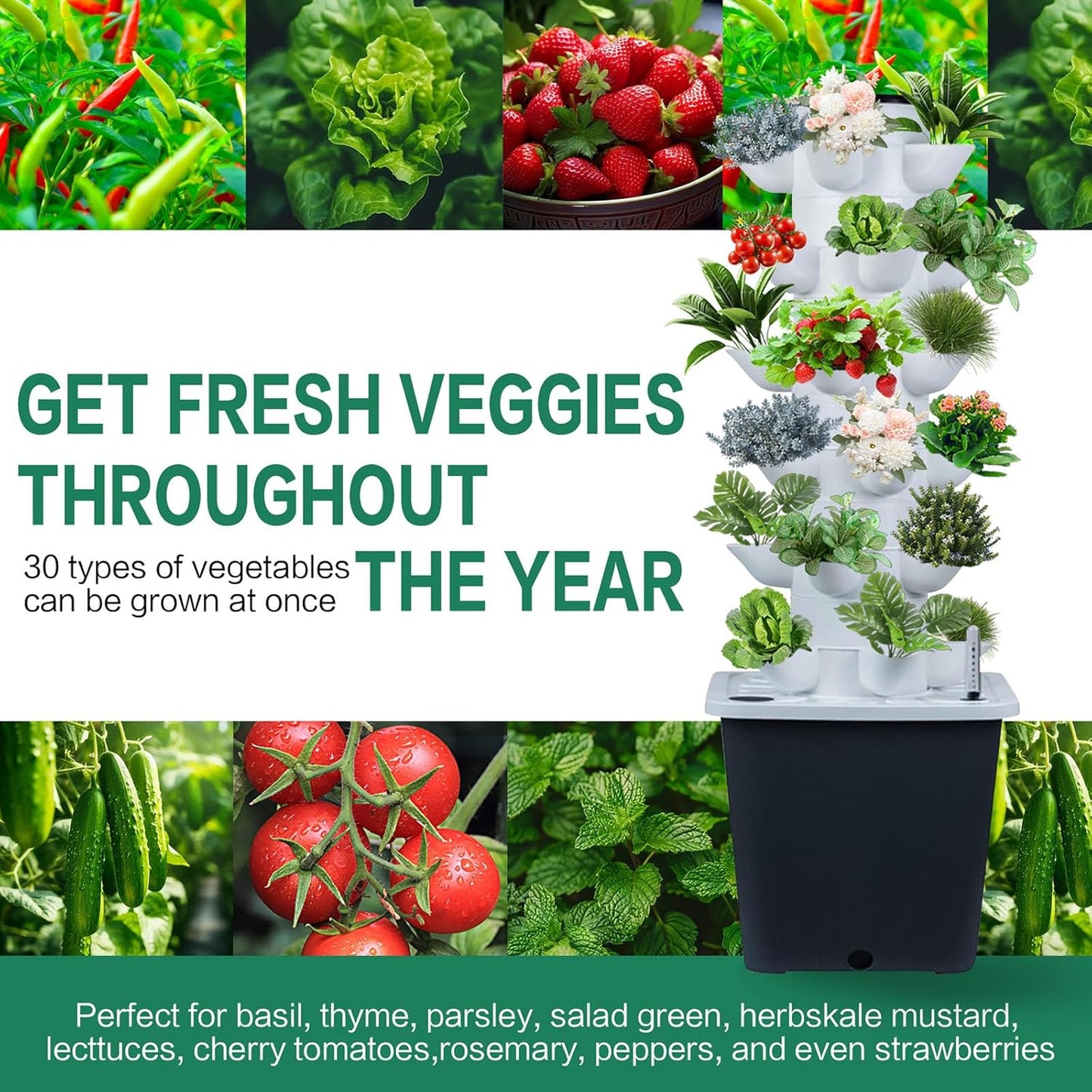 GrowSpire™ - Hydroponic Vertical Garden Tower