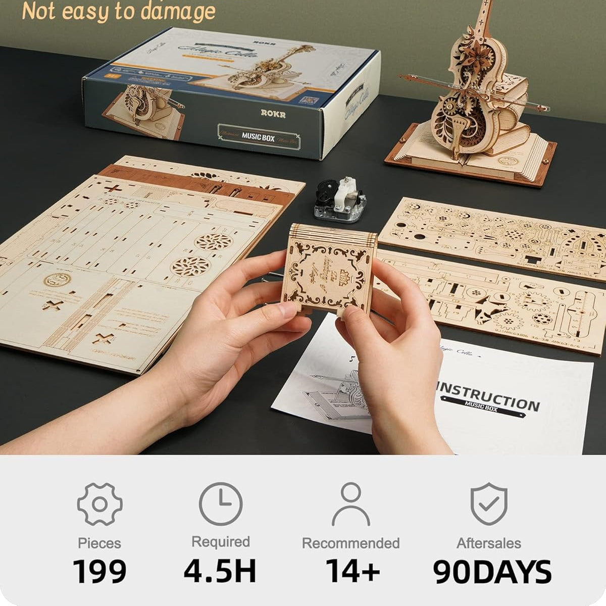 MelodyCraft™ - Magic Cello 3D Wooden Puzzle Music Box