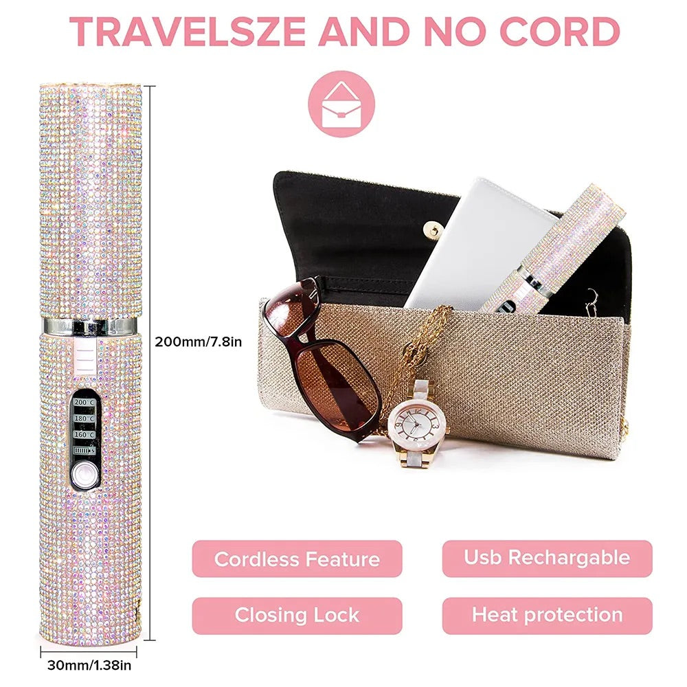 GlamGlide™ - Portable Rechargeable Hair Straightener