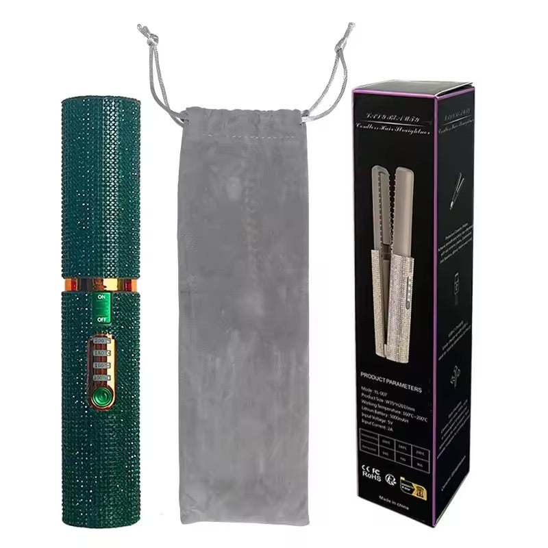 GlamGlide™ - Portable Rechargeable Hair Straightener